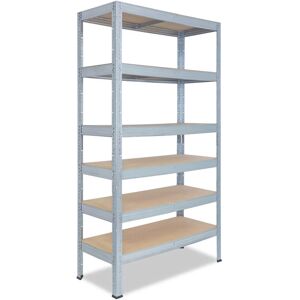 shelfplaza® PROFI 230x100x40cm Schwerlastregal verzinkt / Metallregal 6 Böden mit je 166kg Tragkraft als Kellerregal, Garagenregal, Werkstattregal &