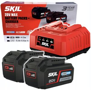 20V 2 x Akku 3104 aa 4,0Ah +1 x Ladegerät 3122 aa 2,4A BC1E3112BA - Skil