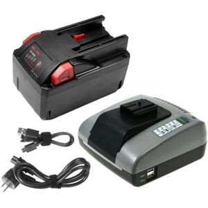 Trade-shop - 2in1 Set: Li-Ion Akku 28V / 4000mAh + Ladegerät mit usb kompatibel mit aeg Milwaukee HD28 VC/0, V28 bs, V28 cs, V28 h, V28 hx, V28 iw