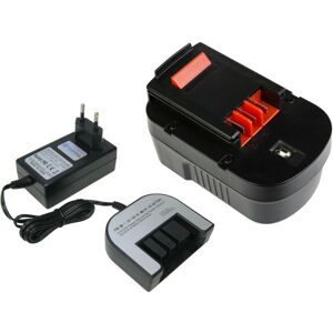 Trade-shop - 2in1 Set: Ni-MH Akku 14,4V / 3300mAh + Ladegerät inkl. Netzteil für Black & Decker A144EX A14E A14E H1 A14F A14NH A1714 B-8316