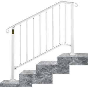 VEVOR Treppengeländer Schmiedeeisen Eingangsgeländer geeignet für 3 bis 4 Stufen außen weiß