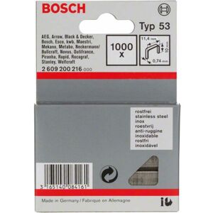 Feindrahtklammer Typ 53, 11,4 x 0,74 x 10 mm, 1000er-Pack, rostfrei - Bosch