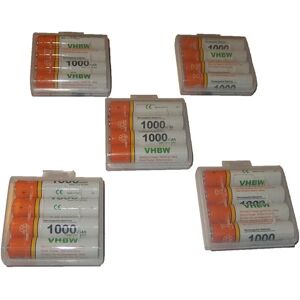 20 x aaa, Micro, R3, HR03 Akku 1000mAh kompatibel mit Siemens Gigaset C100, C150, C2, C200, C250, C38H, C320, C325, C475, A420A, A420A Duo - Vhbw