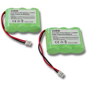 vhbw 2x Akku 600mAh (3.6V) kompatibel mit schnurlos Festnetz Telefon Siemens Gigaset 100, 200, A1, A100, T11 Ersatz für C39453-Z5-C193, HSC22, u.a..