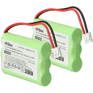 VHBW 2x Ni-MH Akku 700mAh (3.6V) kompatibel mit Telefon Handy Alcatel GapBilbao 570, Comfort, Easy, Vocal Ersatz für ntm/bkbnb 101 13/1, CP15NM, bkbnb