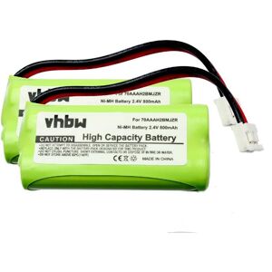 VHBW 2x Ni-MH Akku Set 800mAh (2.4V) kompatibel mit schnurlos Festnetz Telefon v Tech 6229, 6245, 6301, 6321, 6322, 8013260000 Ersatz für BATT-6010,