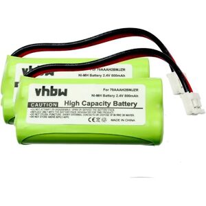 VHBW 2x Ni-MH Akku Set 800mAh (2.4V) kompatibel mit schnurlos Festnetz Telefon v Tech CS6209 CS6219, CS62192, CS6219-2, CS62193 Ersatz für BATT-6010,