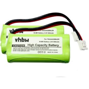 VHBW 2x Ni-MH Akku Set 800mAh (2.4V) kompatibel mit schnurlos Festnetz Telefon v Tech LS62255, LS6225-5, LS62262, LS6226-2, LS6245 Ersatz für BATT-6010,