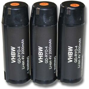 vhbw 3x Li-Ion Akku 2000mAh (4V) kompatibel mit Werkzeuge Ryobi AP4302, AP4700, HP53LK, RP4310, RP4400, RP4410, RP4470, RP4530, RP4550 Ersatz für