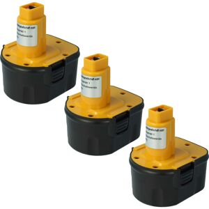 3x Akku kompatibel mit Black & Decker KC1262FK, KC12E, MT1203B, PS12VK, PS12VK2 Elektrowerkzeug (2000mAh NiMH 12 v) - Vhbw