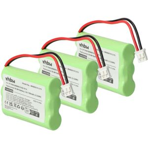 VHBW 3x Ni-MH Akku 700mAh (3.6V) kompatibel mit Telefon Handy Ericsson DECT260, DT140, DT-140, DT200, DT-200 Ersatz für ntm/bkbnb 101 13/1, CP15NM, bkbnb