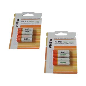 8x aaa Micro Akku kompatibel mit Ascom 914D, 914T schnurlos Festnetz Telefon (800mAh, 1,2V, NiMH) - Vhbw