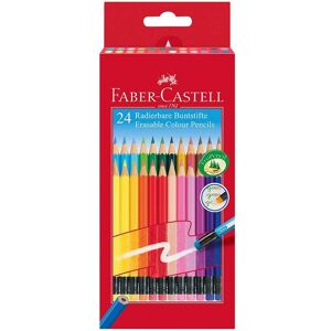 24er-Pack Faber-Castell Buntstifte mit Radierer farbig Sortiert