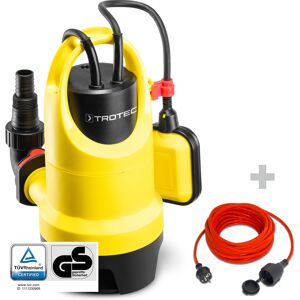 Trotec Schmutzwasser-Tauchpumpe TWP 4036 E + Qualitäts-Verlängerungskabel 15m / 230 V / 1,5 mm²