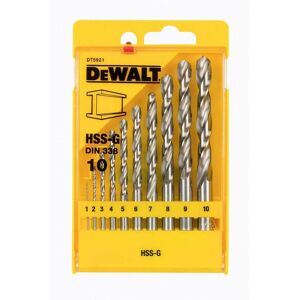 DeWALT Metallbohrer DT5921 - Set 10-tlg. HSS-G DIN 338 - in Kunststoff-Kassette 1, 2, 3, 4, 5, 6, 7, 8, 9, 10 mm