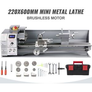 VEVOR Mini Drehbank 220x600mm Drehmaschine Metall 750W Mini Drechselbank für Metallbearbeitung Drehbank Metall präzise einfach zu bedienen