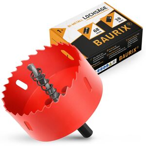 Baurix® Bi-Metall-Lochsäge [68mm] I Ultimative Bohrkrone Für Trockenbau, Holz, - Sehr Gut Rot Ø 68 mm