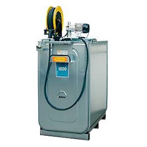 Schmierstoffkompaktanlage CEMO ECO UNI 750, HPDE-Tank 750 l, 230 V Elektropumpe, 9 l/min, B 1080 x T 770 x H 1870 mm, 15 m Schlauch, offener Aufroller