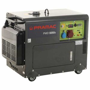 Pramac PMD5050s - Leiser Diesel-Stromerzeuger mit Rädern und AVR-Regelung 3,6 kW - Dauerleistung 3.6 kW dreiphasig