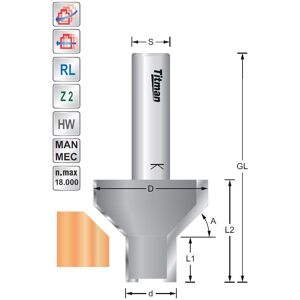 Titmann Abkantfasefräser HW S=12 D36/16 45°