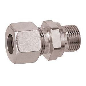 GOK Gerade-Einschraubverschraubung 0703900 RVS 12 mm x AG G 3/8, Baureihe L, zylindrisch, mi Schneidring D