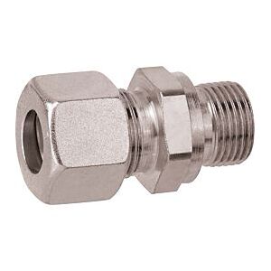 GOK Gerade-Einschraubverschraubung 0708200 RVS 6 mm x AG G 3/8, Baureihe L, zylindrisch, mi Schneidring D