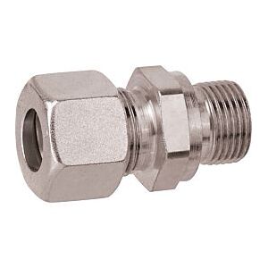 GOK Gerade-Einschraubverschraubung 0703800 RVS 10 mm x AG G 3/8, Baureihe L, zylindrisch, mi Schneidring D