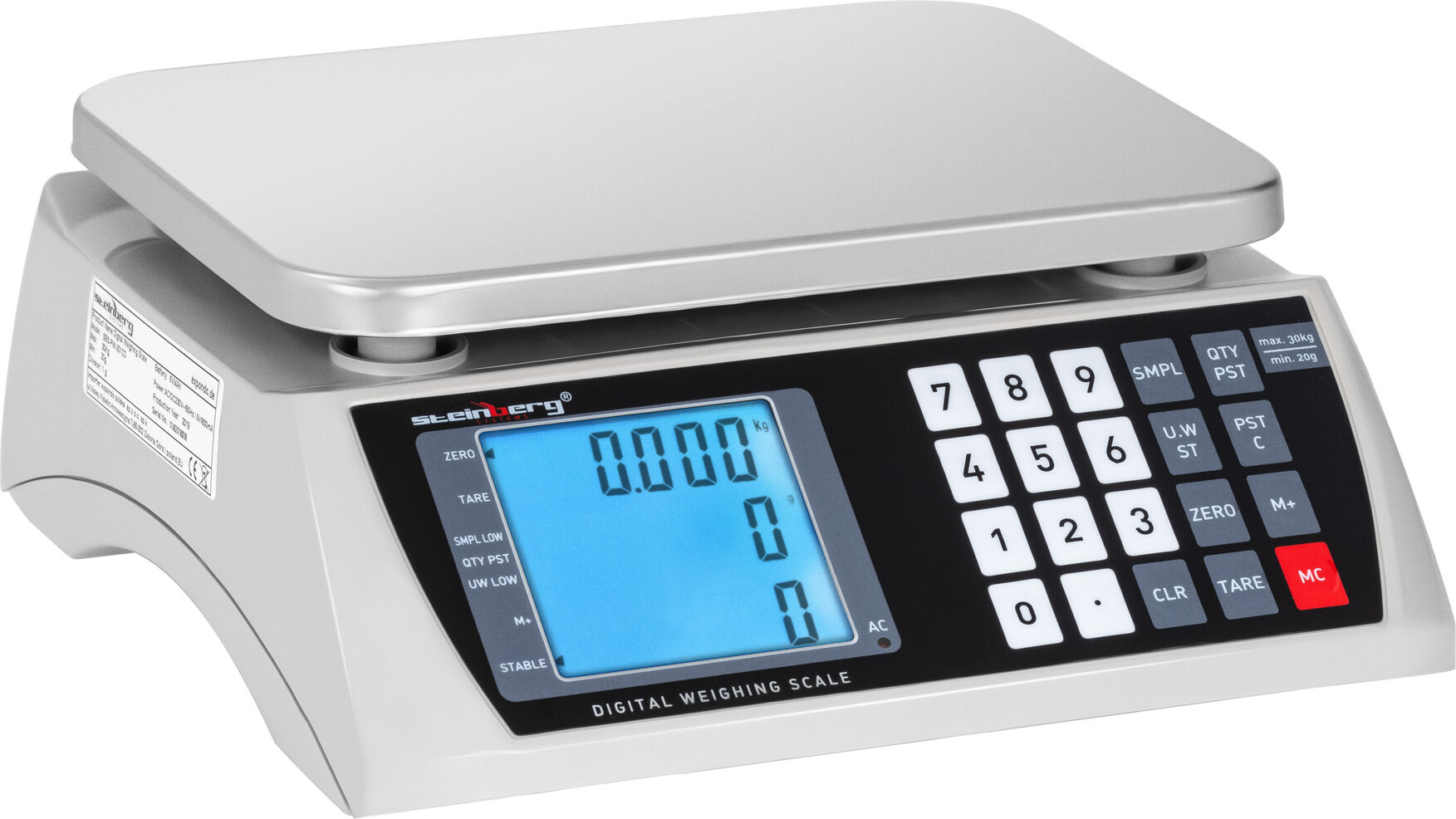 Steinberg Systems Zählwaage - 30 kg / 1 g - LCD - Akku 72 h 10030321