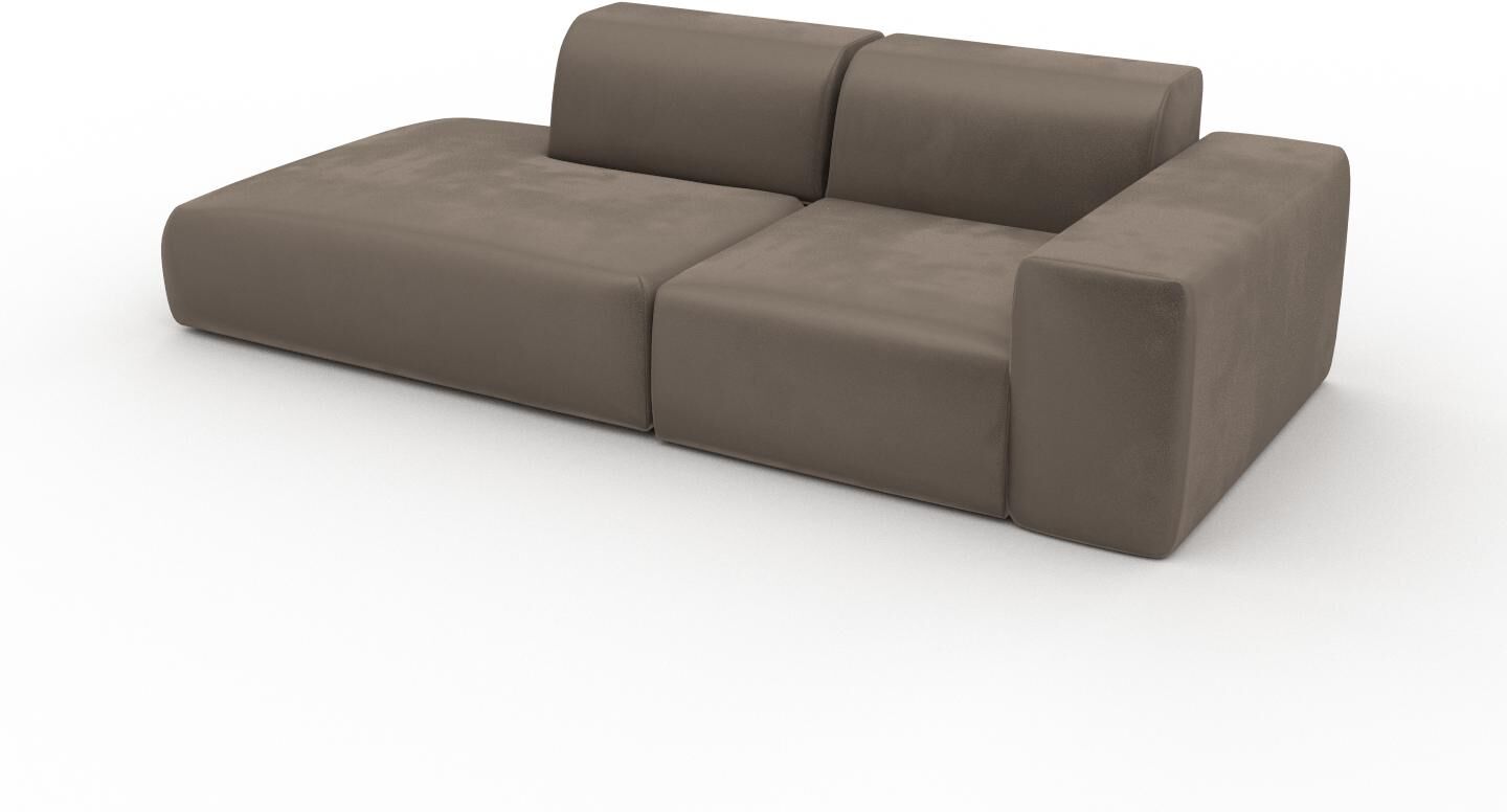 MYCS Sofa Samt Cremebeige - Moderne Designer-Couch: Hochwertige Qualität, einzigartiges Design - 243 x 72 x 107 cm, Komplett anpassbar