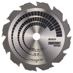 Bosch Rundsavsklinge Construct 12t Ø190x2,6x20/16mm - 2608641201