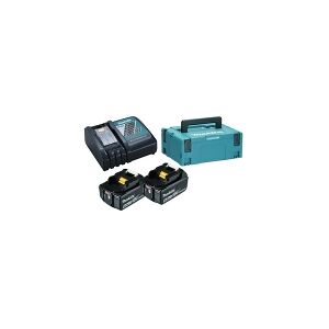 MAKITA Batteripakke 18V - 2 x 4Ah Batteri (BL1840B) + Oplader (DC18RC) + MAKPAC systemkuffert