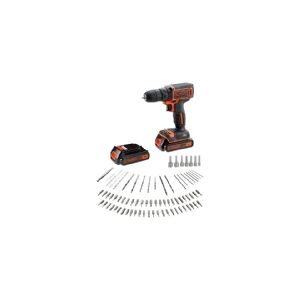 Black & Decker BLACK+DECKER BDCDC18BAFC - Bor/driver - ledningfri - 1-hastigheds - nøgleløs borepatron 10 mm - 30 N·m - 2 batterier - 18 V