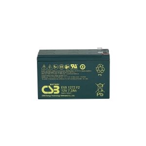 CSB Battery EVX 1272 Blybatteri 12 V 7.2 Ah Blyfleece (B x H x T) 151 x 99 x 65 mm Fladstik 6,35 mm Cyklusstabilt, Vedligeholdelsesfri, Lav selvafladning
