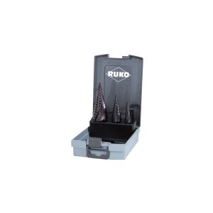 RUKO 101026FRO Trinbor-sæt 3 dele 4 - 12 mm, 4 - 20 mm, 4 - 30 mm HSS 3-fladeskaft 1 Set