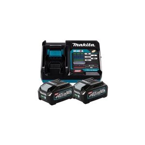 Makita XGT DC40RA - Batterioplader + batteri 2 x - Li-Ion - 4 Ah - 1 x batterier lader op