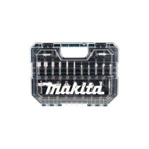 Makita - Router-bitsæt - for træ - V-Groove, Dovetail, Beading, refusion - 22 stykker - cylindrisk - for Makita RT001GM205