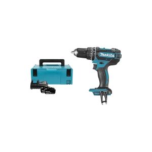 Makita DHP482RTJ - Hammerbor/skruemaskine - ledningfri - 2-hastigheders - nøgleløs borepatron 13 mm - 62 N·m - 2 batterier, inkluderet oplader - 18 V