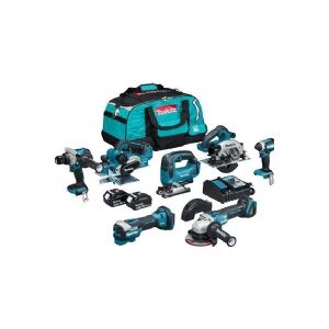 Makita værktøjssæt 18V (DDF486 + DGA504 + DHS660 + DJV182 + DKP181 + DTD153 + DTM52) 2x5.0Ah BAG DLX7019TX1