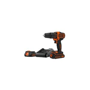 Black & Decker BDCHD18K1B2-QW, Pistolgreb boremaskine, 1400 rpm, 1 cm, 360 rpm, 21000 bpm or slag i minuttet, Batteri