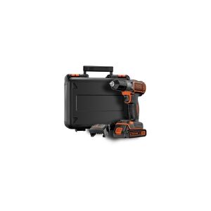 Black & Decker Black &  Decker Black+Decker AutoSense batteridrevet boremaskine, boremaskine (18V 1.5Ah, med automatisk momentjustering, batteri og 90min hurtigoplader inkluderet, LED-arbejdslys, dobbelt bits) ASD18K