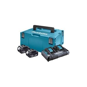 Makita Makpac 3 - Batterioplader + batteri 2 x - 4 Ah - 2 x batterier lader op