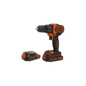 Black & Decker BLACK+DECKER BDCDD186KB-QW - Bor/driver - ledningfri - nøgleløs borepatron 10 mm - 40 N·m - 2 batterier - 18 V