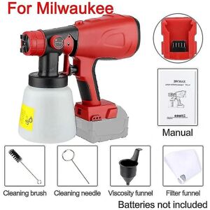 Til Milwaukee 18v batteri 800ml elektrisk sprøjtepistol Trådløs malersprøjte bilmøbler Stålbelægning Airbrush kompatibel