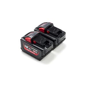 2x Milwaukee M18 HB12 High Output / 4932464260 batterier (18 V, 12 Ah, Original)