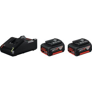 Bosch 18-V-Batteripakke Med 2 Stk. 4,0 Ah Og Lader Gal 18v-40