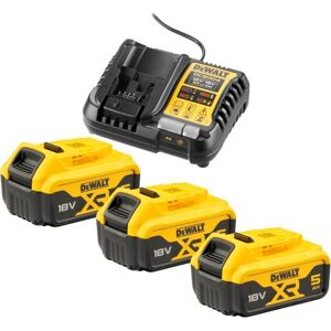 Dewalt 18v Xr Batterisæt, 3 X 18 V/ 5,0 Ah Og Lader