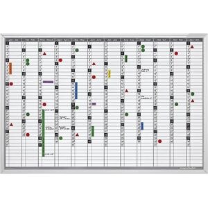 magnetoplan Juego de planificadores anuales, incl. material de montaje, A x H 920 x 625 mm