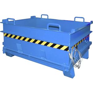 eurokraft pro Contenedor BC para material de obra, con desbloqueo para pinza para bloques de hormigón, A x H 1305 x 700 mm, azul luminoso