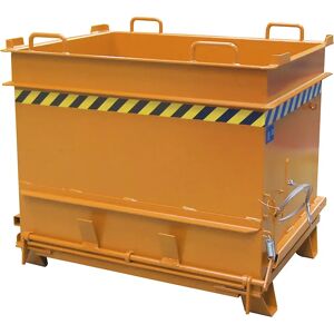 eurokraft pro Contenedor BC para material de obra, con desbloqueo para pinza para bloques de hormigón, A x H 1310 x 1160 mm, amarillo naranja