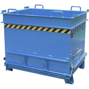 eurokraft pro Contenedor BC para material de obra, con desbloqueo para pinza para bloques de hormigón, A x H 1310 x 1160 mm, azul luminoso
